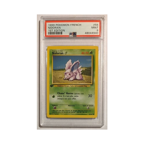 Nidoran M (Set de base) - Edition 1 - PSA 9